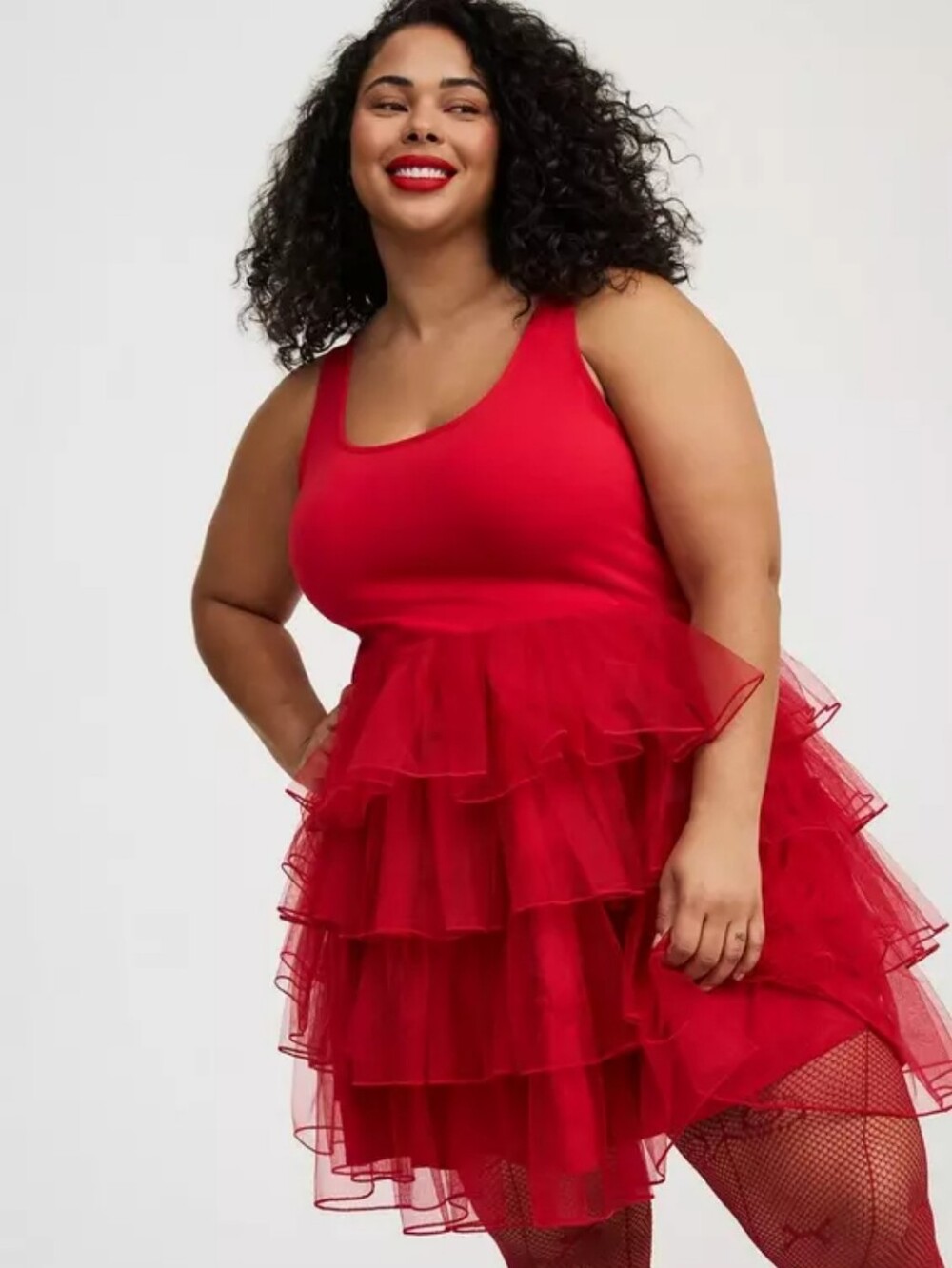 Torrid Red Tiered Tulle Tank Holiday Party Dress